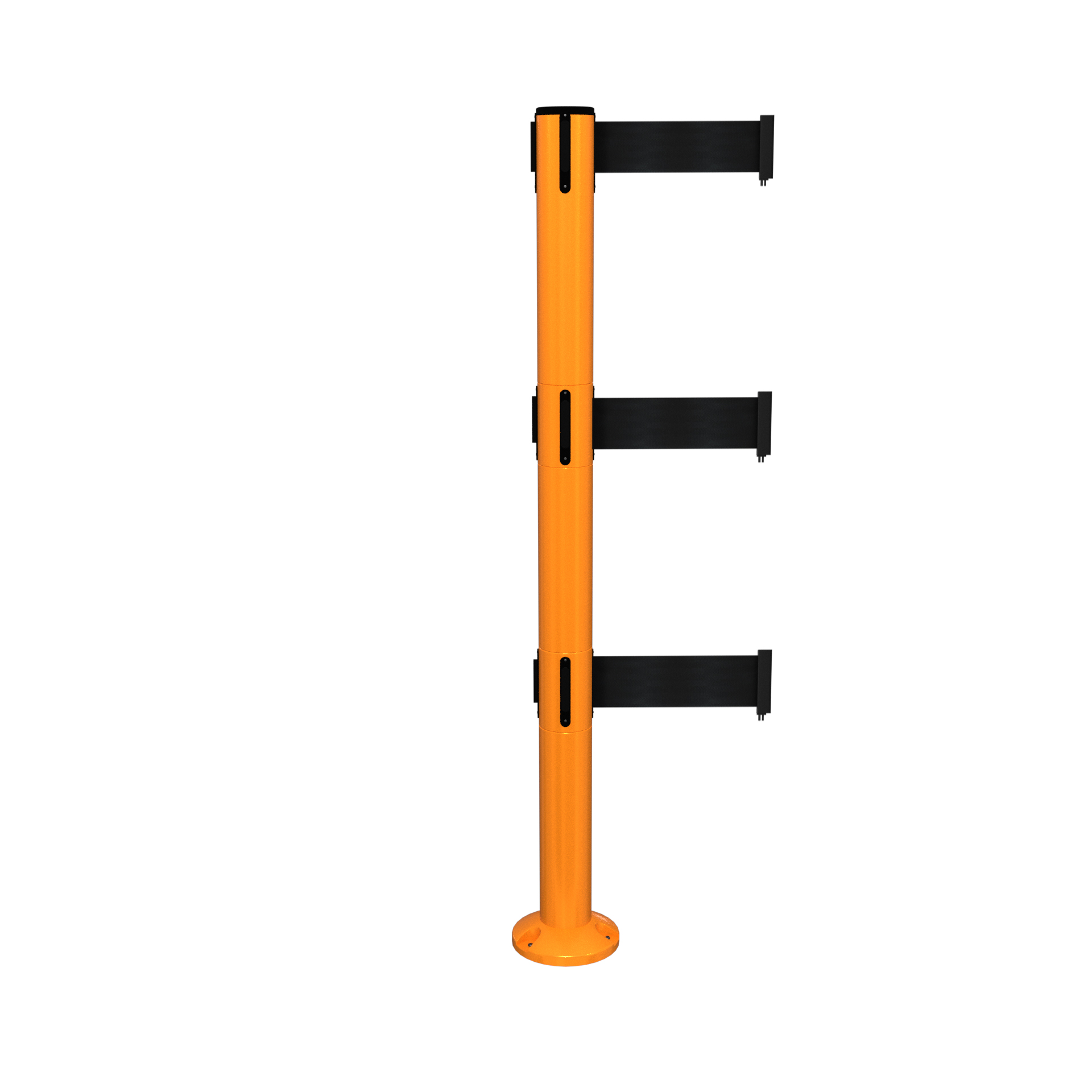 Orange SafetyPro 250 Fixed Retractable Belt Barrier with Triple Belts
