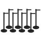 Pack of 8 Black Retractable Belt Barriers