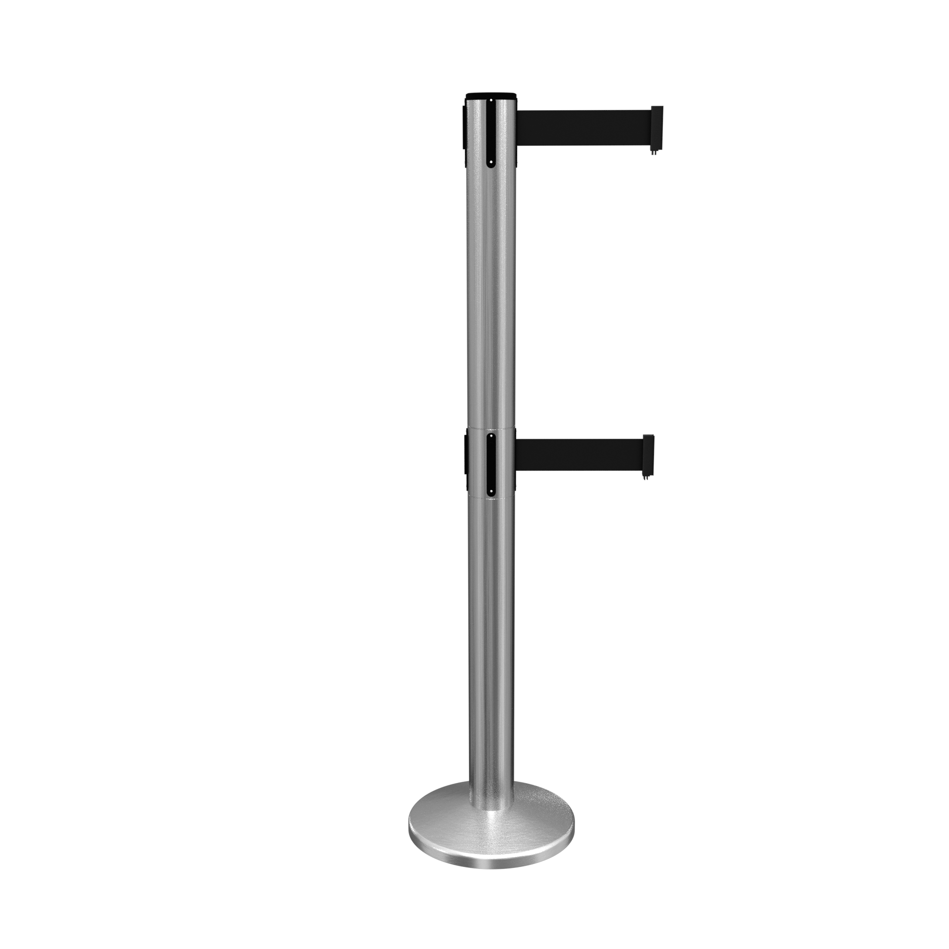 Magnetic QueuePro 250 Twin Retractable Belt Barrier Satin Stainless