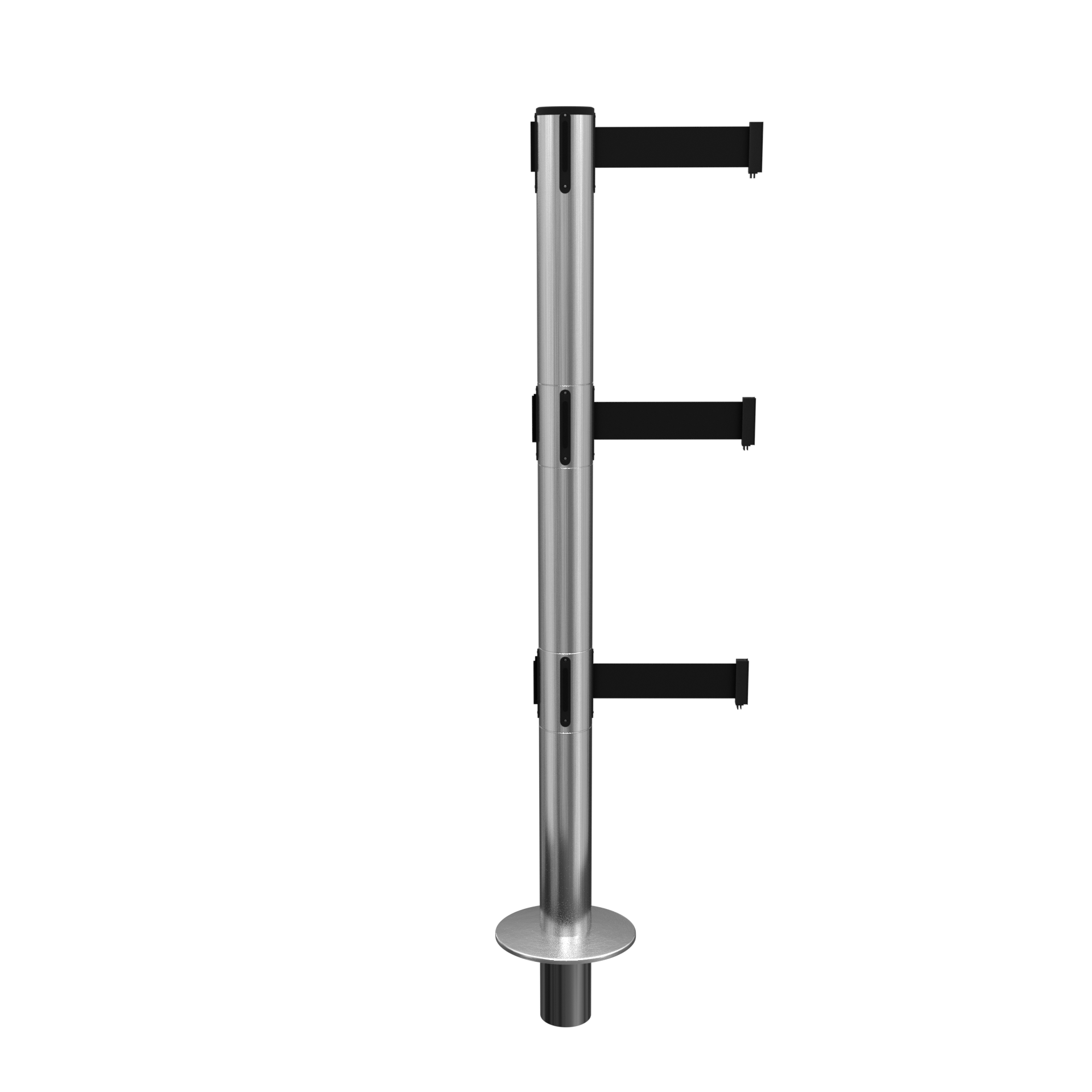 Removable QueuePro 250 Triple Retractable Belt Barrier Satin Stainless