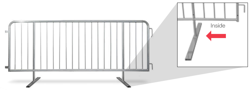 Inside feet option for barricade